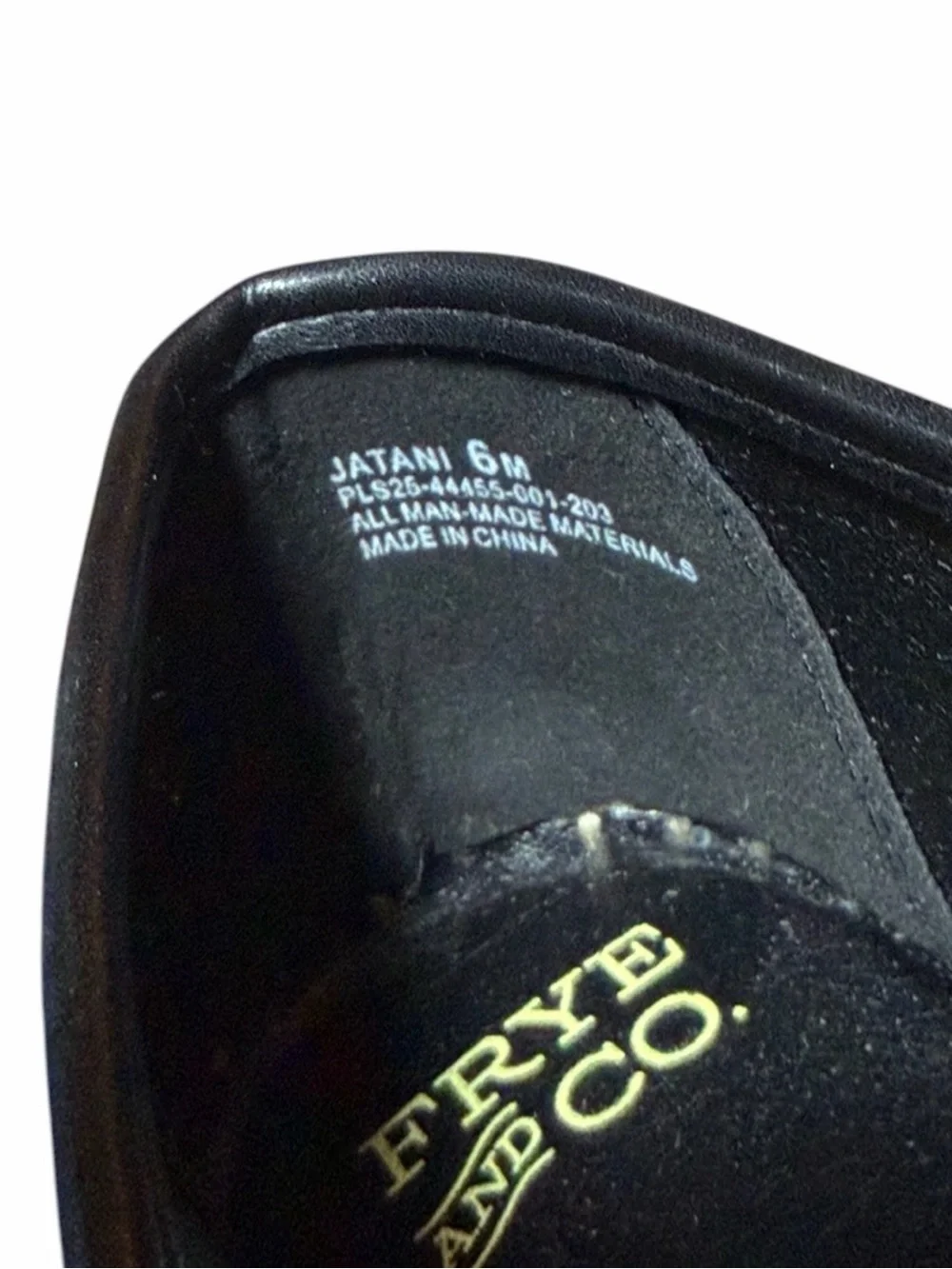 NEW Frye and Co. Jatani Espadrille Mary Jane Flats in Black Faux Leather Sz 6M